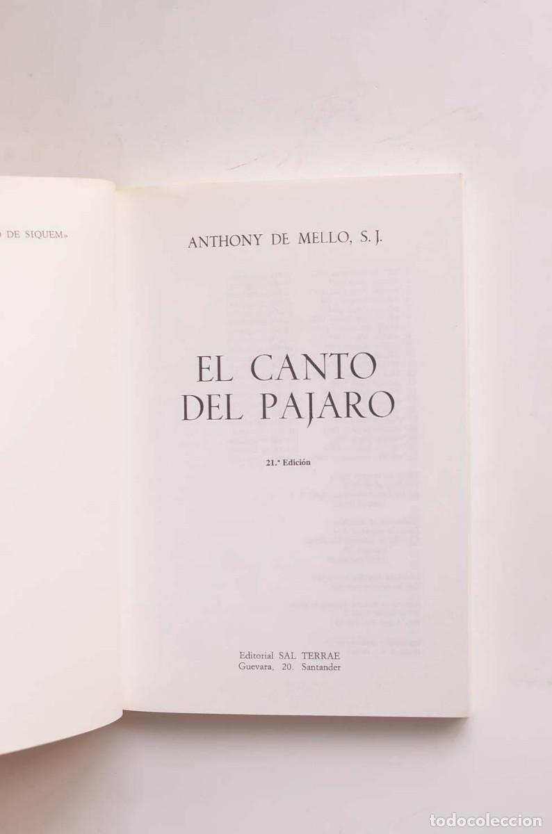 Libros: El canto del p&aacute;jaro - MELLO, Anthony de - Foto 2