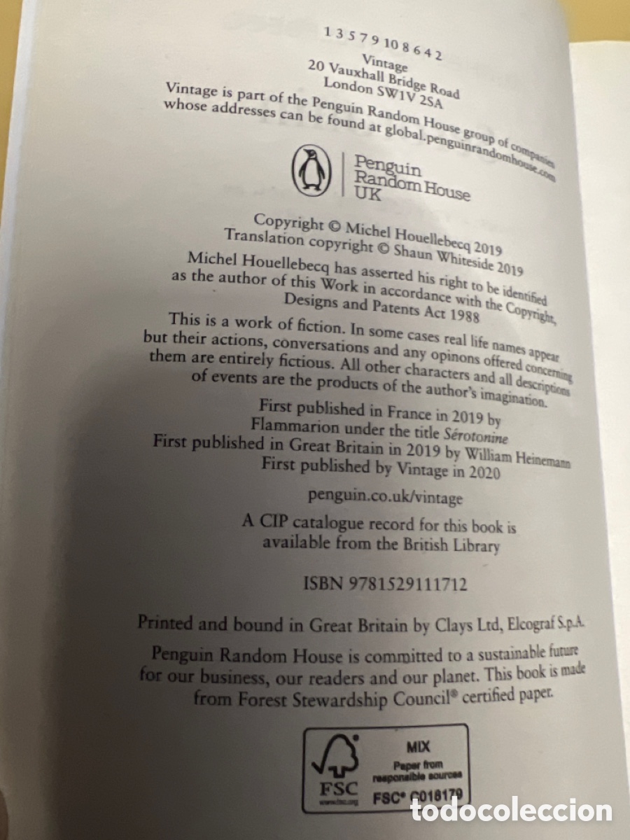 Libros: T2/A4/12. LIBRO MICHEL HOUELLEBECQ SEROTONIN - Foto 3