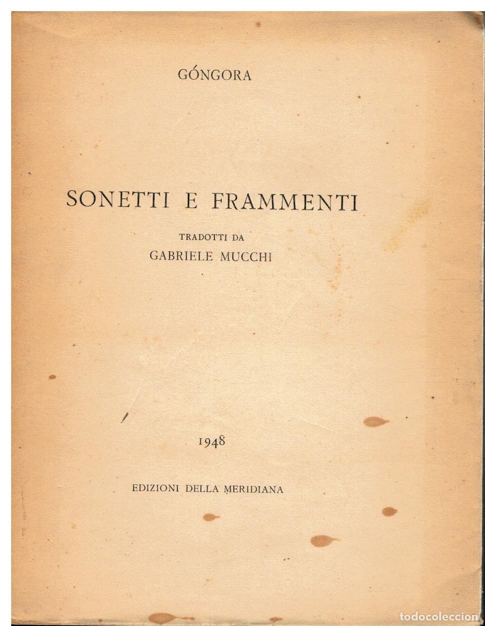 Libros: SONETTI E FRAMMENTI. Tradutti da Gabriele Mucchi. - Foto 1