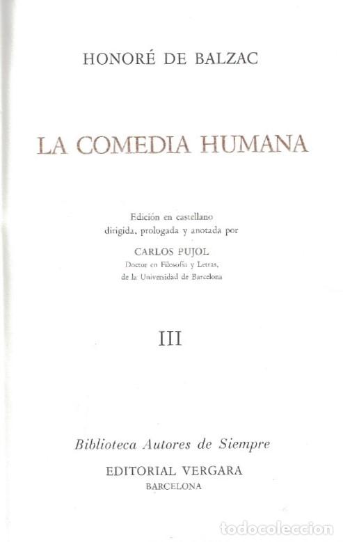 Libros: LA COMEDIA HUMANA. Vol. III. - Balzac. Honor&eacute; de, - Foto 1