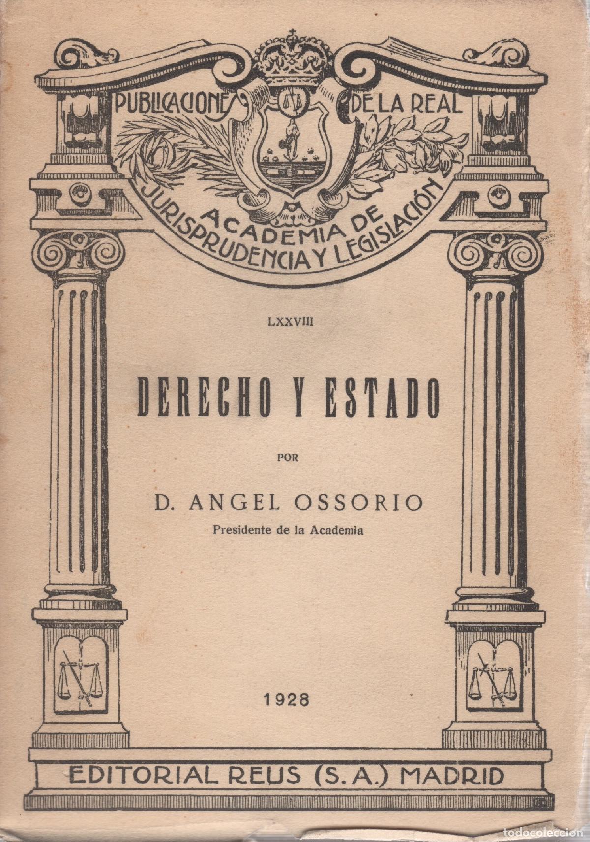 Libros: Derecho y estado - Ossorio, D. &Aacute;ngel - Foto 1