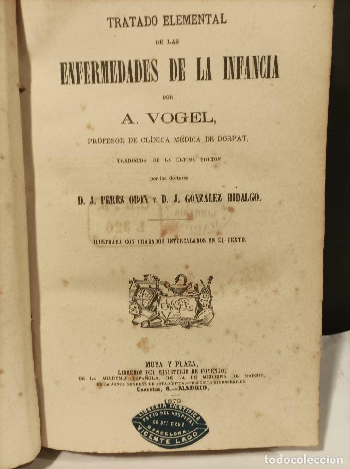 Libros: VOGEL, A.- - Tratado Elemental de las Enfermedades de la Infancia. - Foto 1