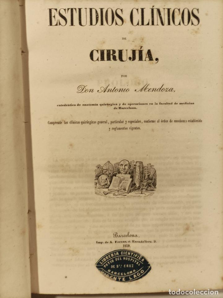 Libros: MENDOZA, Antonio.- - Estudios Cl&iacute;nicos de Ciruj&iacute;a. - Foto 1