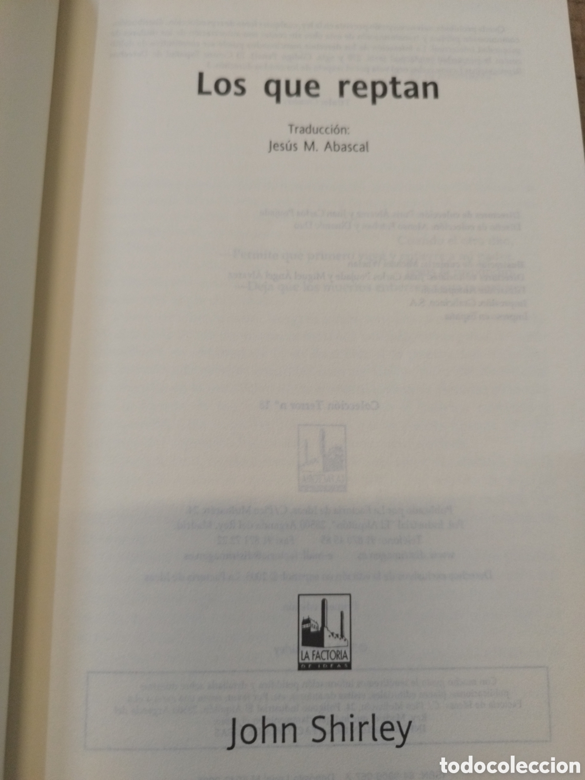 Libros: LOS QUE REPTAN - SHIRLEY,John - Foto 4