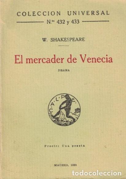Libros: EL MERCADER DE VENECIA. Drama. - Shakespeare. William, - Foto 1