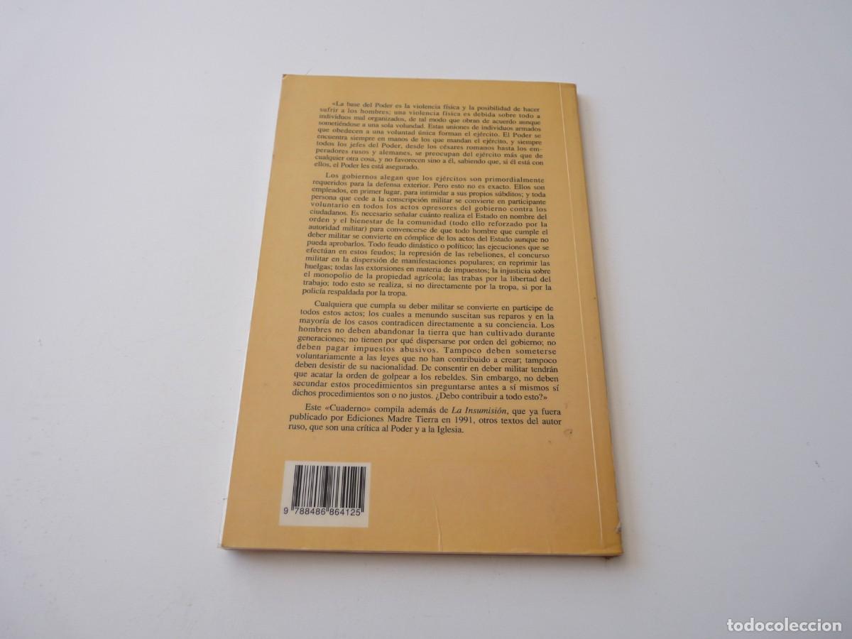 Libros: LA INSUMISI&Oacute;N Y OTROS TEXTOS de LEON TOLSTOI REF: 3-270 - Foto 2