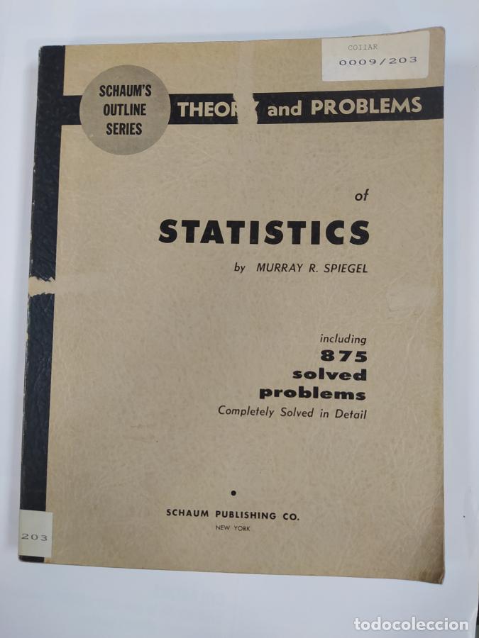 Libros: THEORY AND PROBLEMS OF STATISTICS. - MURRAY R. SPIEGEL. TDK763 - Foto 1