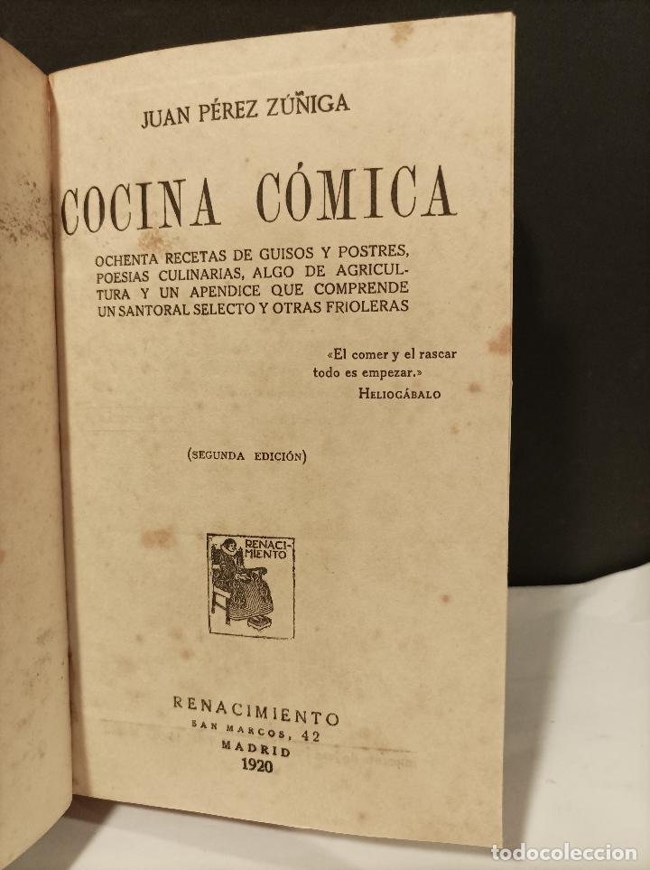 Libros: P&Eacute;REZ ZU&Ntilde;IGA, Juan.- - Cocina C&oacute;mica. - Foto 1