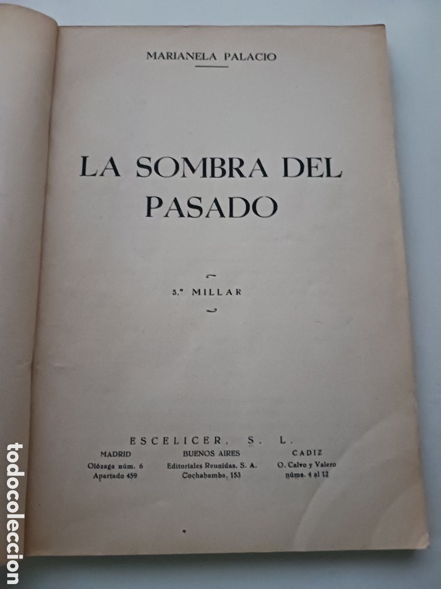 Libros: La sombra del pasado Marianela Palacio 1950 - Foto 1