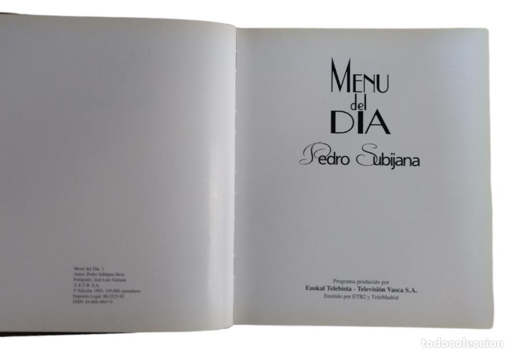 Libros: MEN&Uacute; DEL D&Iacute;A / PEDRO SUBIJANA. CASI COMO NUEVO. - Foto 3