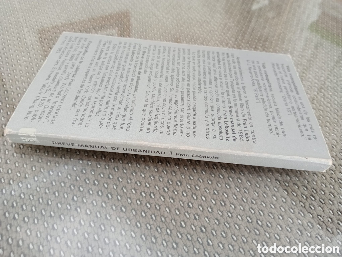 Libros: FRAN LEBOWITZ - BREVE MANUAL DE URBANIDAD - Foto 8