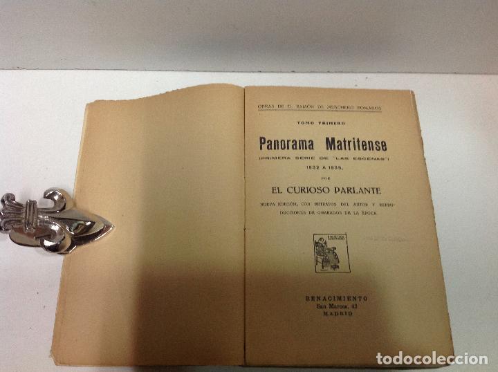 Libros: PANORAMA MATRITENSE MESONERO ROMANOS RAMON DE 1925 - Foto 2