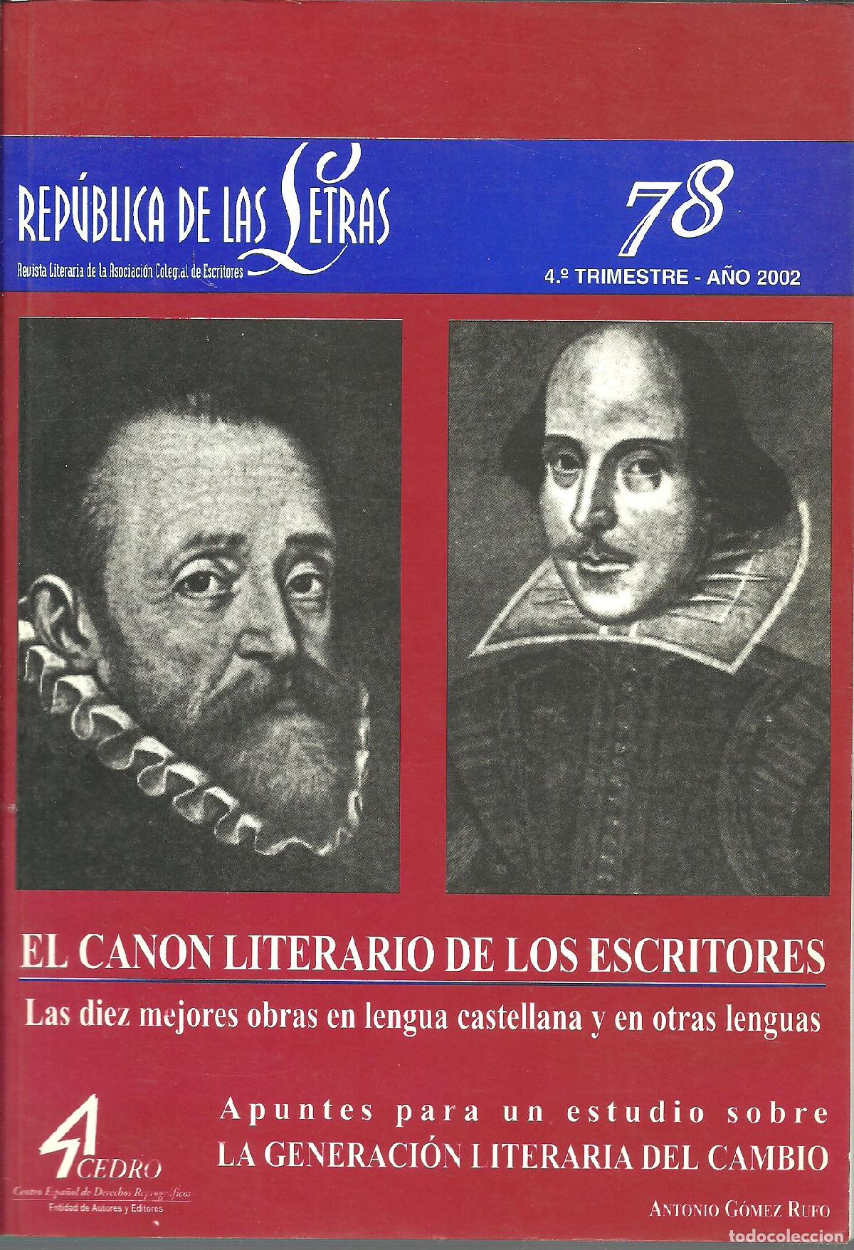 Libros: LA REPUBLICA DE LAS LETRAS 78 - ANTONIO GOMEZ RUFO - Foto 1