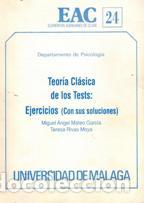 Libros: TEORIA CLASICA DE LOS TESTS: EJERCICIOS (CON SUS SOLUCIONES) - MIGUEL ANGEL MATEO GARCIA, TERESA RIV