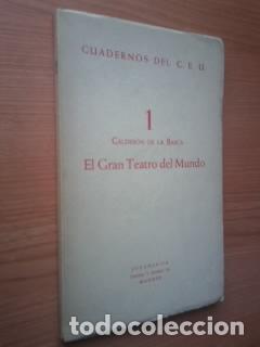 Libros: EL GRAN TEATRO DEL MUNDO - CALDERON DE LA BARCA - Foto 1