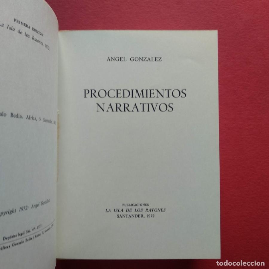 Libros: Procedimientos Narrativos. (Ejemplar dedicado). - GONZ&Aacute;LEZ, Angel. - Foto 3