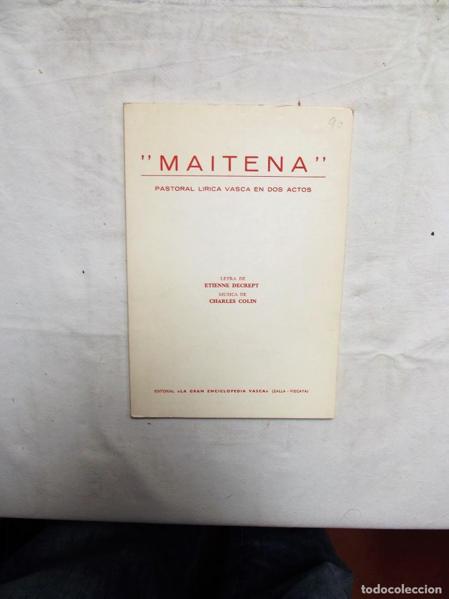 Libros: MAITENA PASTORAL LIRICA VASCA EN DOS ACTOS - Foto 1