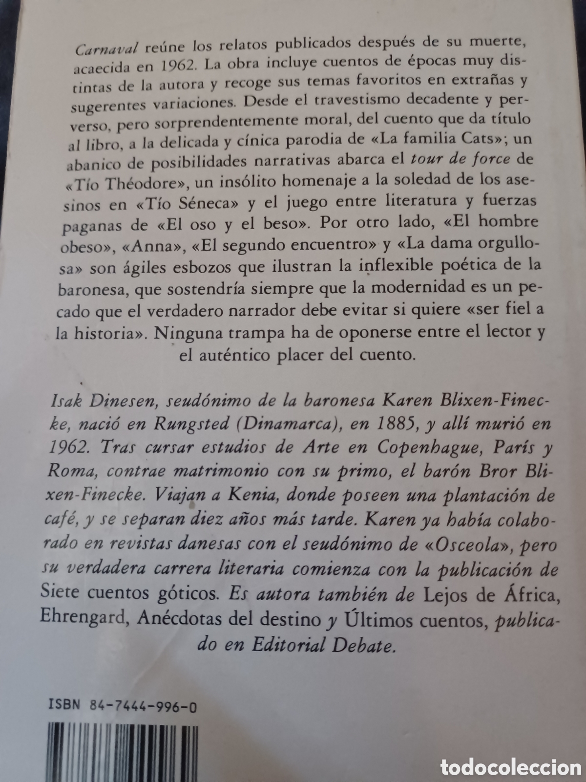Libros: Barybook 250. Carnaval Isak Dinesen Debate bolsillo - Foto 2