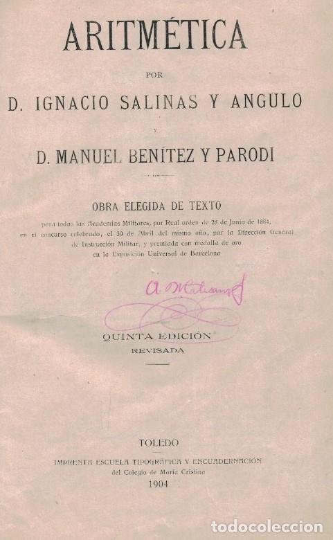 Libros: ARITM&Eacute;TICA. - Salinas y Angulo / Ben&iacute;tez y Parodi. - Foto 1