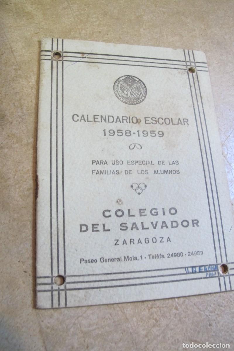 Libros: CALENDARIO ESCOLAR 1958-1959 COLEGIO DEL SALVADOR ZARAGOZA