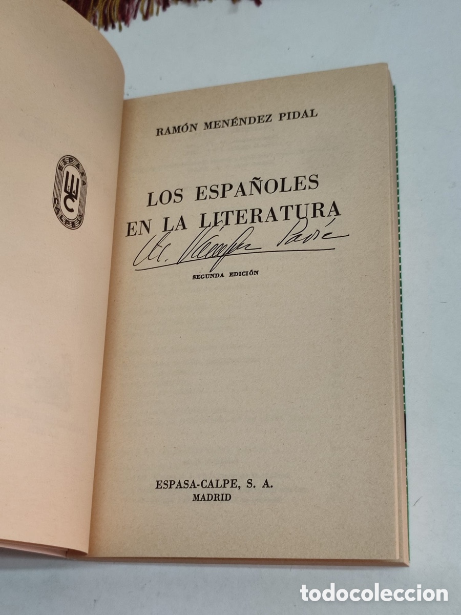 Libros: Ram&oacute;n Men&eacute;ndez Pidal Los espa&ntilde;oles en la literatura - Foto 2
