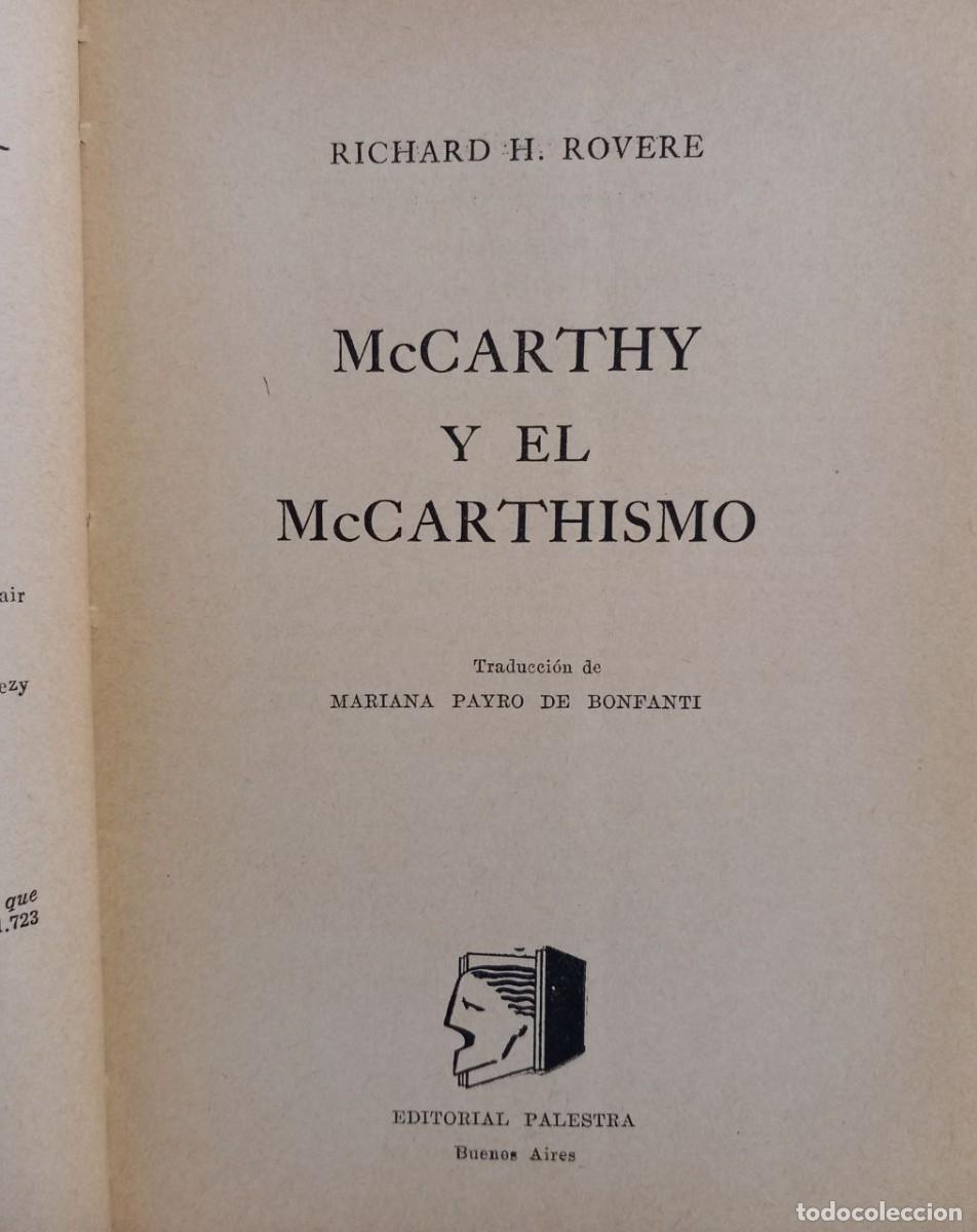 Libros: Mccarthy y el Mccarthismo. - ROVERE, Richard H.: - Foto 2