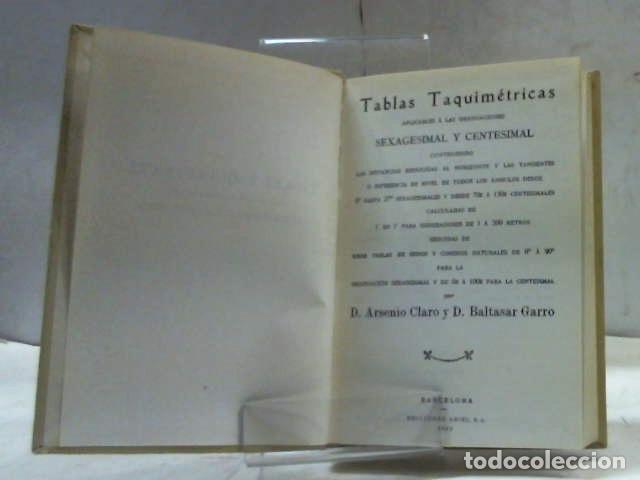 Libros: TABLAS TAQUIMETRICAS CLARO (Arsenio) GARRO (Baltasar) - Foto 1