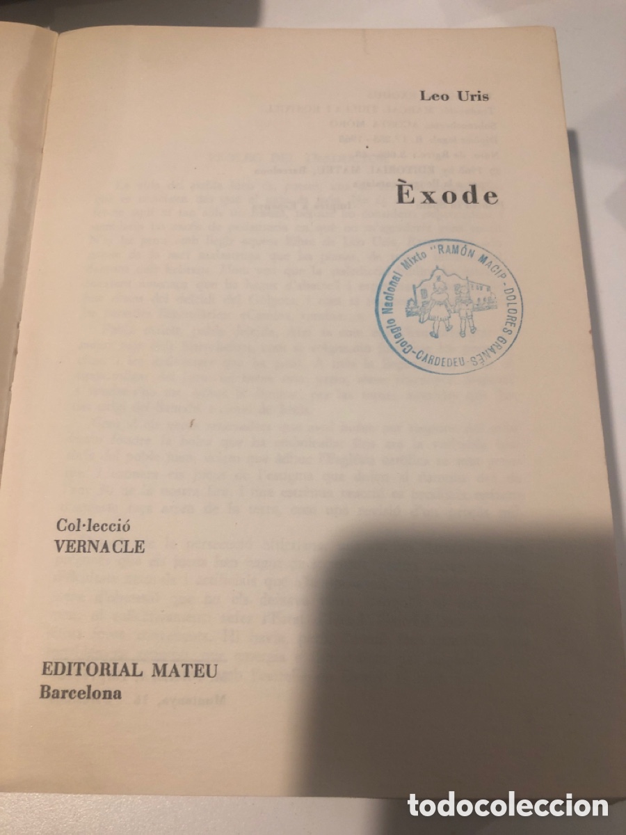 Libros: &Egrave;xode per Leo Uriscol.lecci&oacute; vernacle. Editorial Mateu. Barcelona. A1est3 - Foto 4