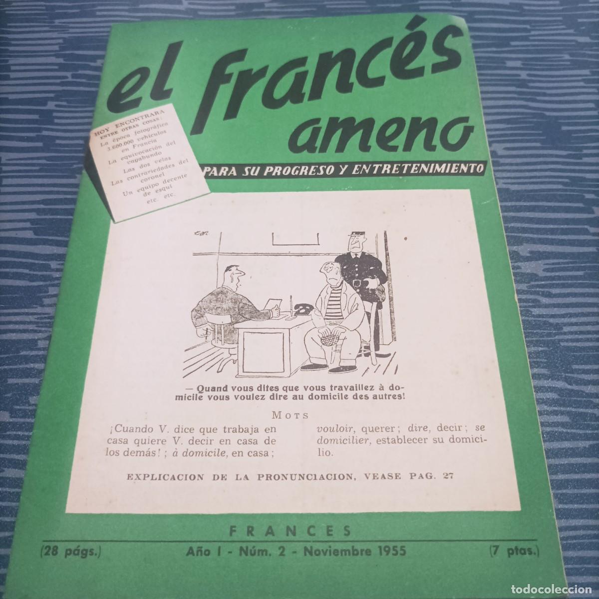 Libros: EL FRANCES AMENO PARA SU PROGRESO Y ENTRENAMIENTO,NUM.2, NOVIEMBRE DE 1955,27 PAG.