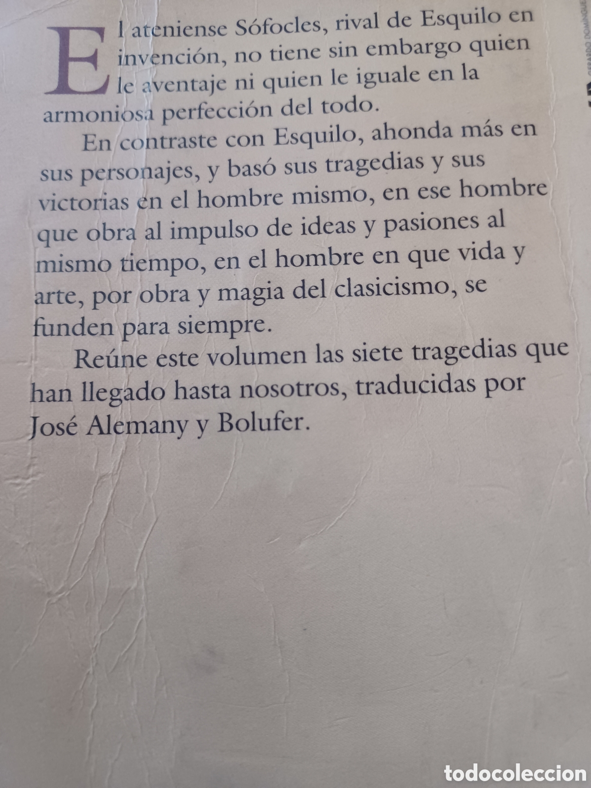Libros: Barybook 276. Sofocles tragedias biblioteca edaf - Foto 2