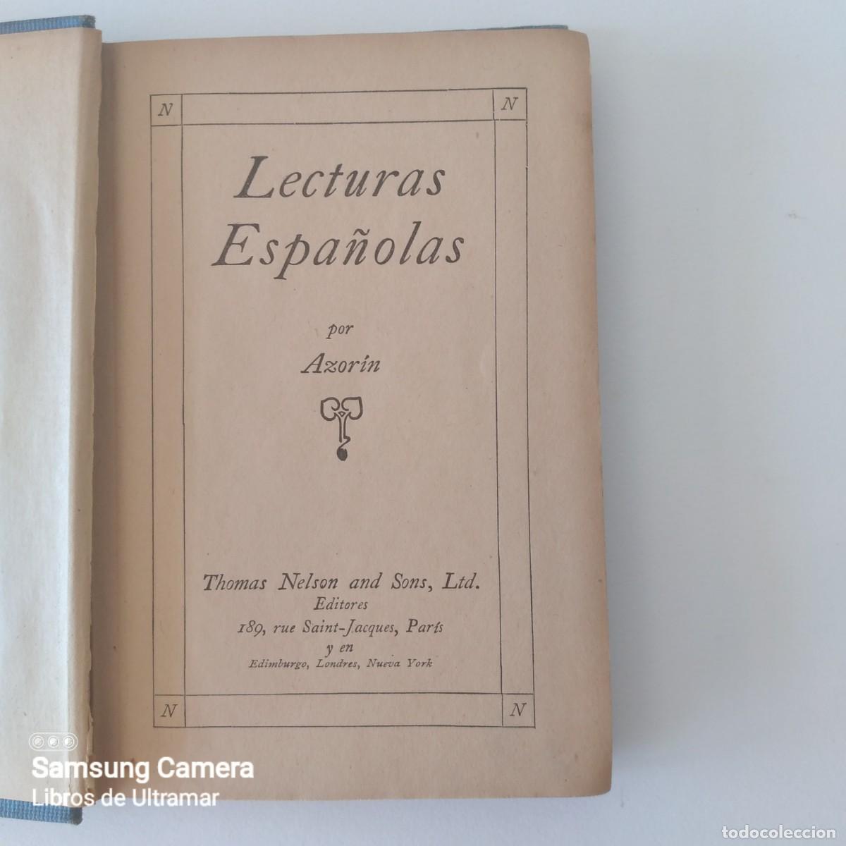 Libros: Lecturas Espa&ntilde;olas. - Mart&iacute;nez Ruiz, Jos&eacute;. (Azor&iacute;n). - Foto 2