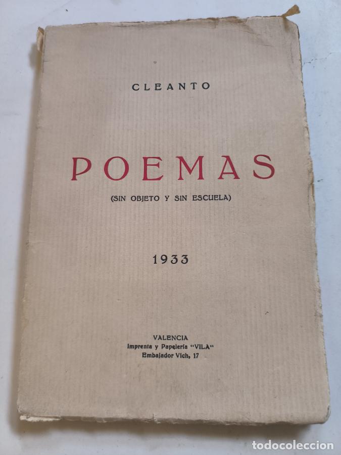 Libros: CLEANTO.- - Poemas. (Sin objeto y sin Escuela). - 1933 - tdk217 - - Foto 1