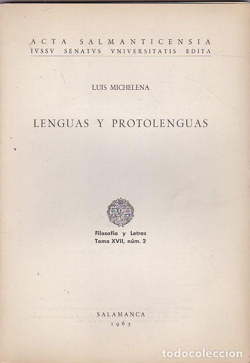 Libros: Lenguas y protolenguas - MICHELENA ,Luis - Foto 1