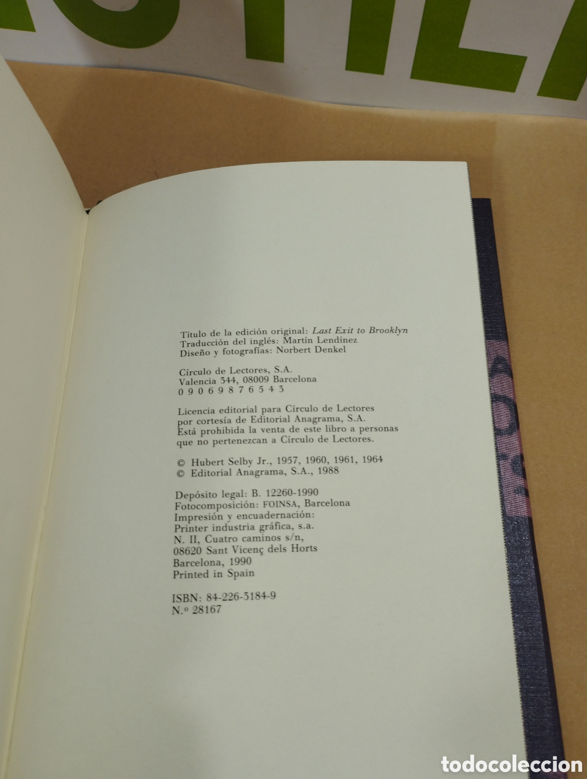 Libros: &Uacute;ltima salida para Brooklyn. Circulo de lectores. Hubert Selby Jr. - Foto 4