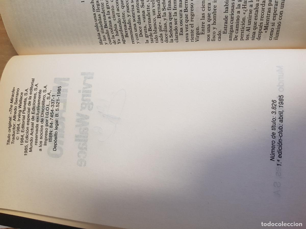 Libros: El milagro - Irving Wallace - Foto 3