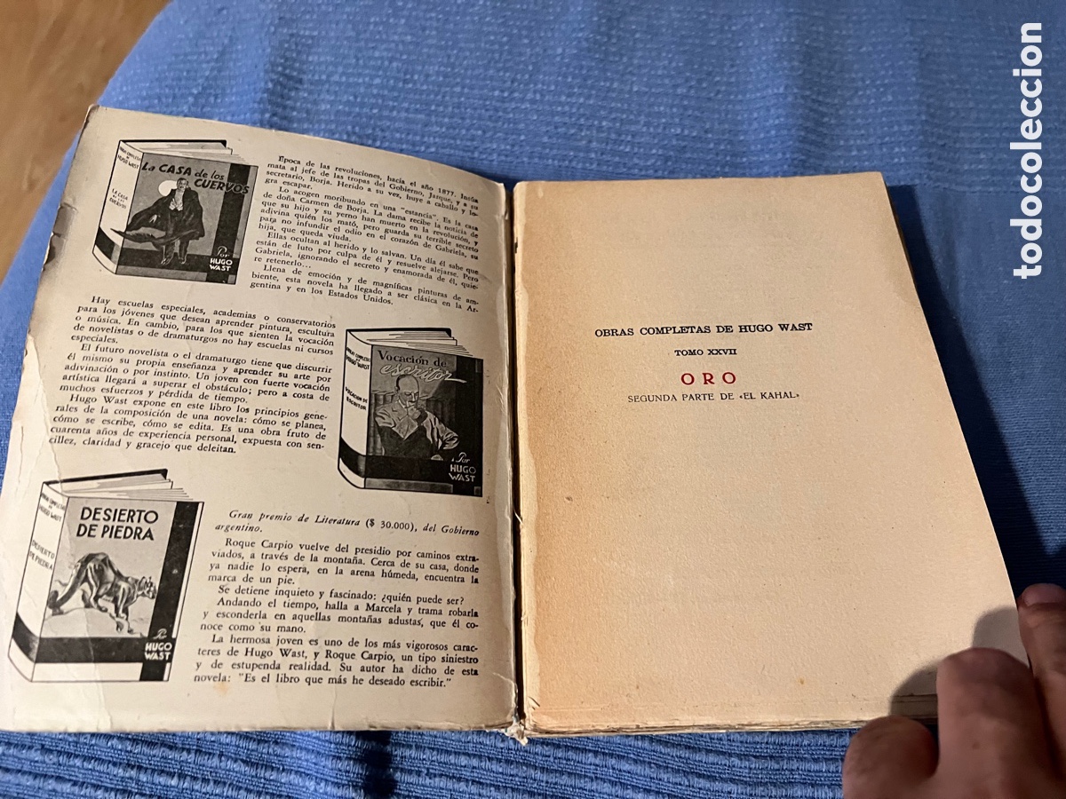 Libros: ORO, de Hugo Wast. Edit Aldecoa 1946 - Foto 4