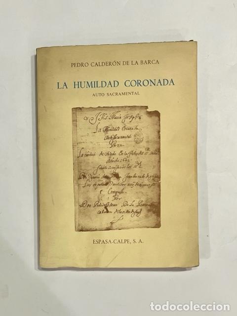 Libros: CALDER&Oacute;N DE LA BARCA, Pedro. - La humildad coronada. - Foto 1