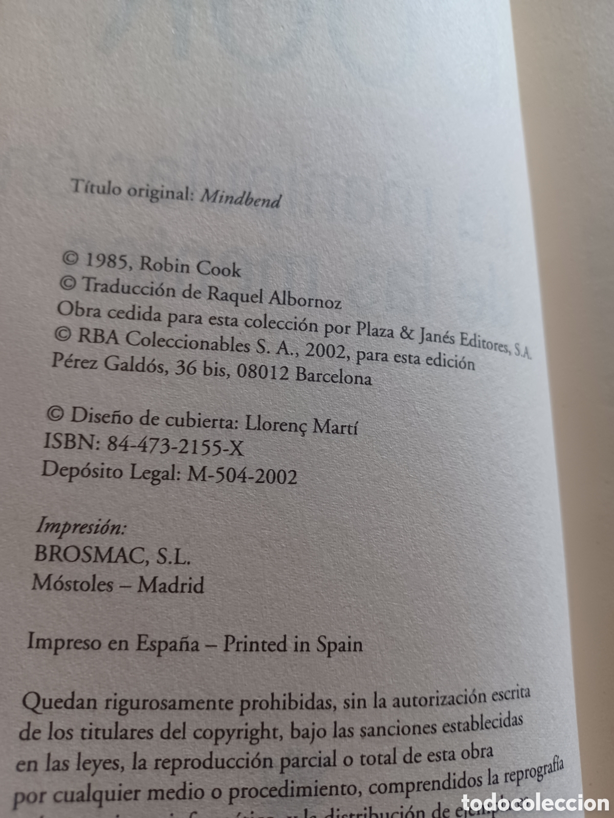 Libros: Barybook 251. La manipulaci&oacute;n de las mentes Robin Cook RBA - Foto 4