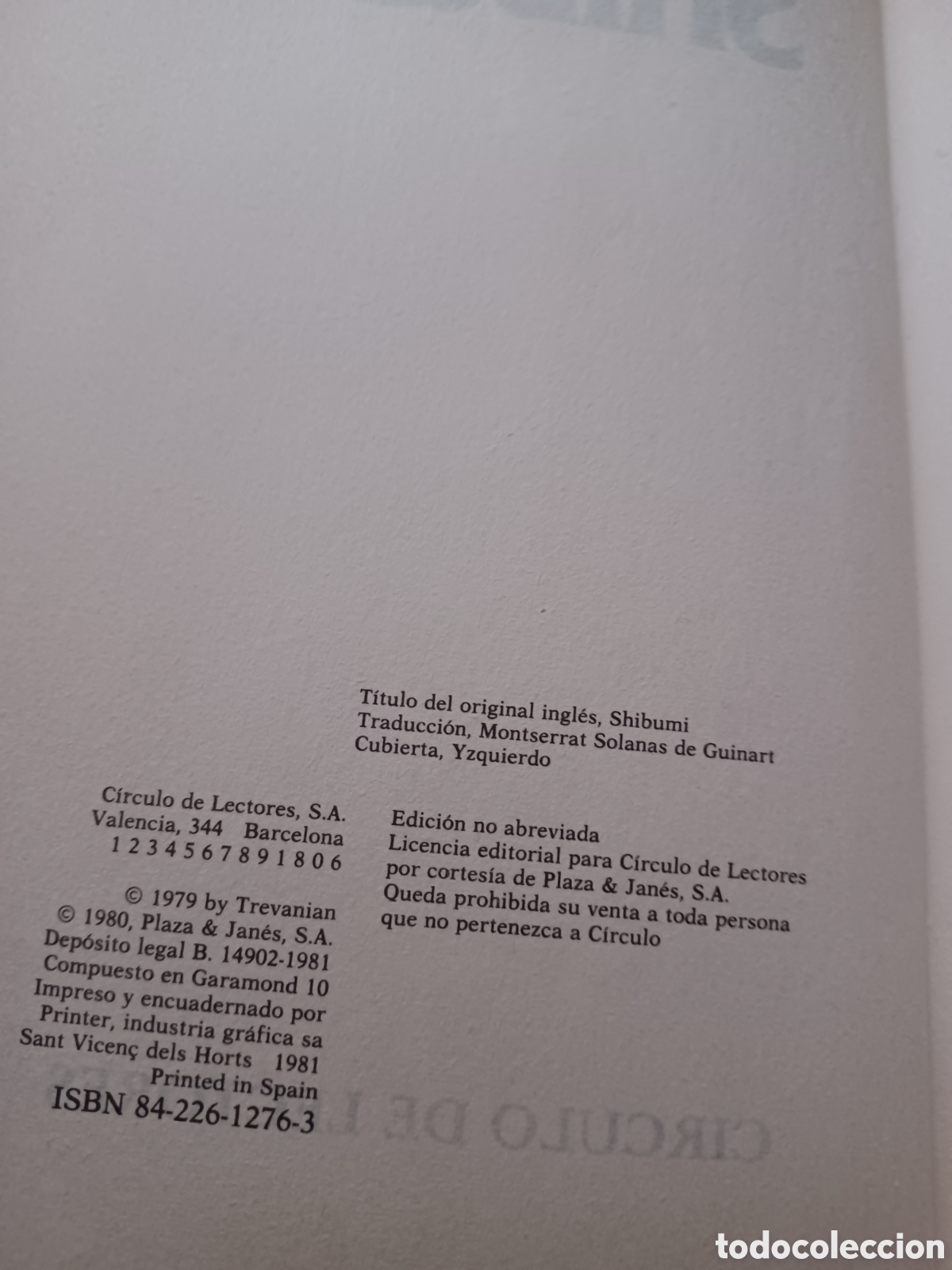 Libros: Barybook 242. Shibumi trevanian C&iacute;rculo de Lectores - Foto 3