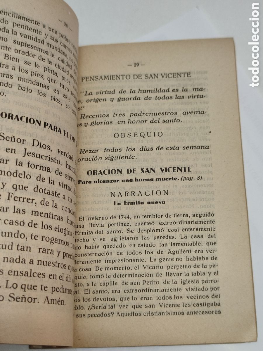 Libros: Novena de San Vicente Ferrer Agullent 1944 - Foto 6