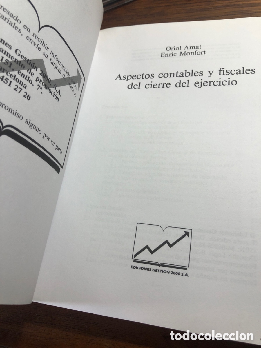 Libros: LIBRO ASPECTOS CONTABLES Y FISCALES DEL CIERRE DEL EJERCICIO ( ORIOL AMAT ) - Foto 3