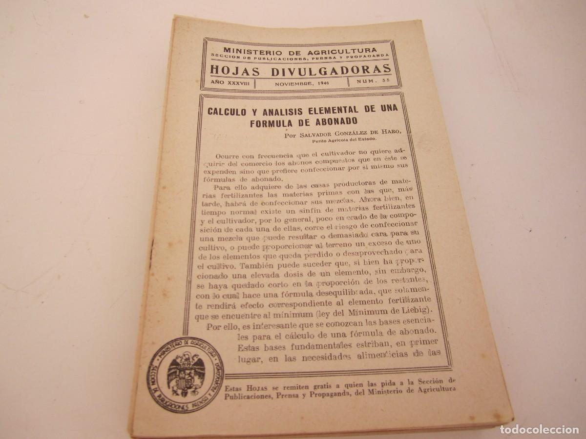 Libros: HOJAS DIVULGADORAS NOVIEMBRE 1946 N&ordm; 33