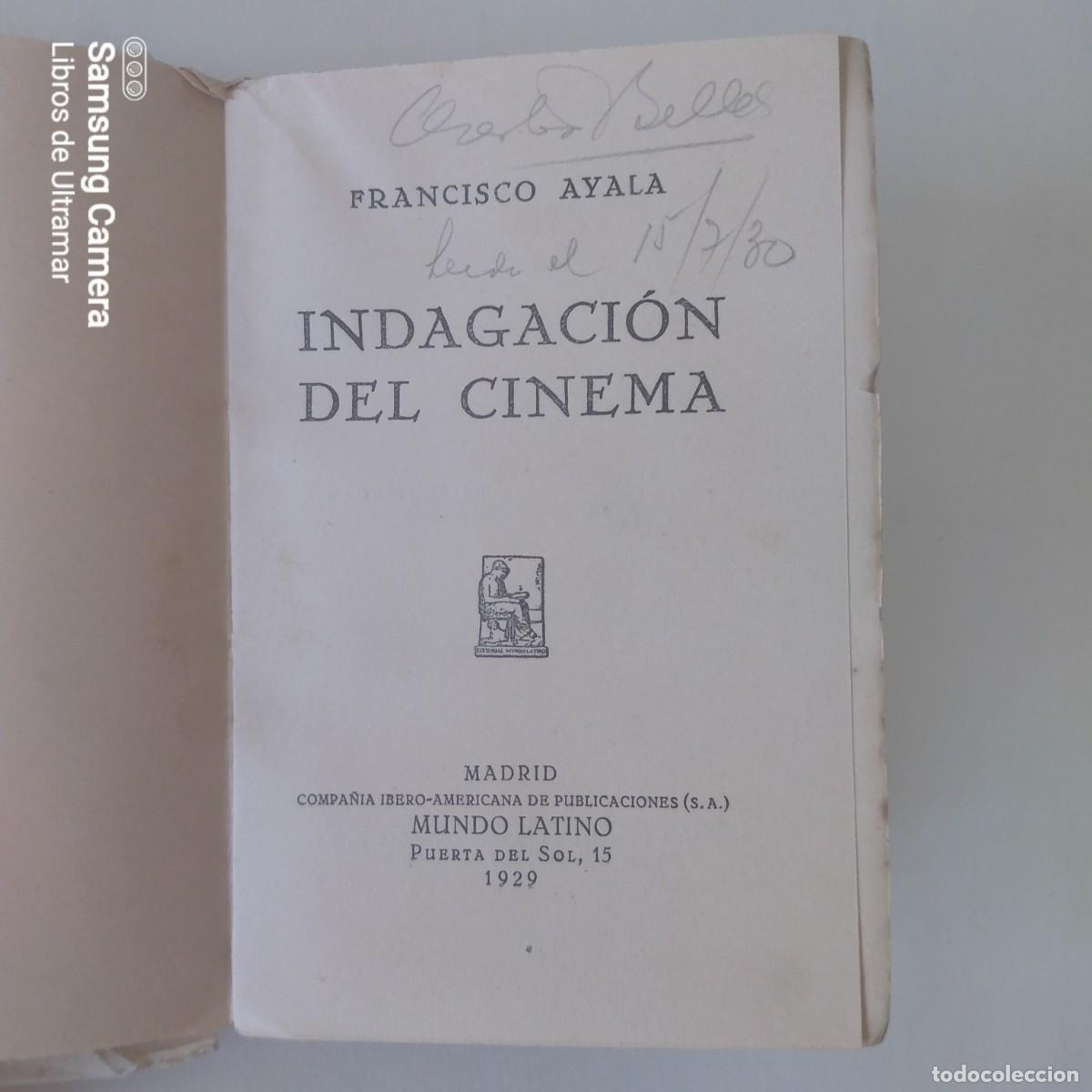 Libros: Indagaci&oacute;n del cinema. - Ayala, Francisco. - Foto 2