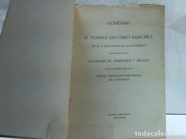 Libros: HOMENAJE A D TOMAS ANTONIO SANCHEZ 1926 - Foto 2