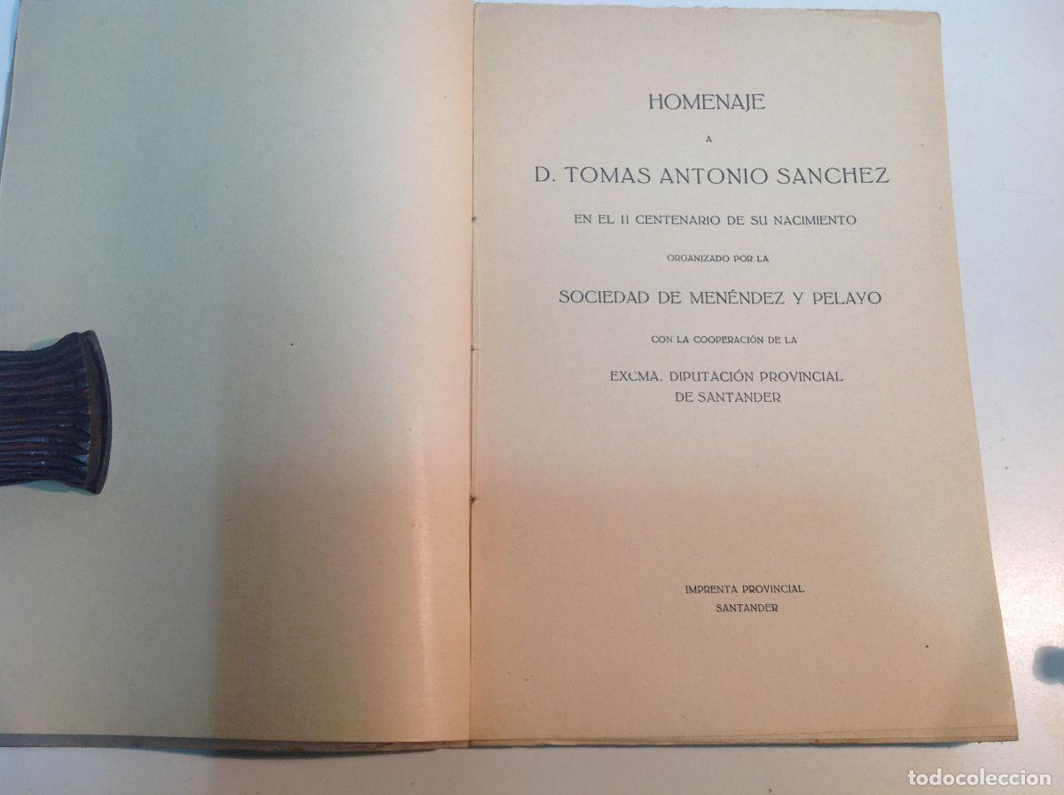 Libros: HOMENAJE A D TOMAS ANTONIO SANCHEZ 1926 - Foto 3