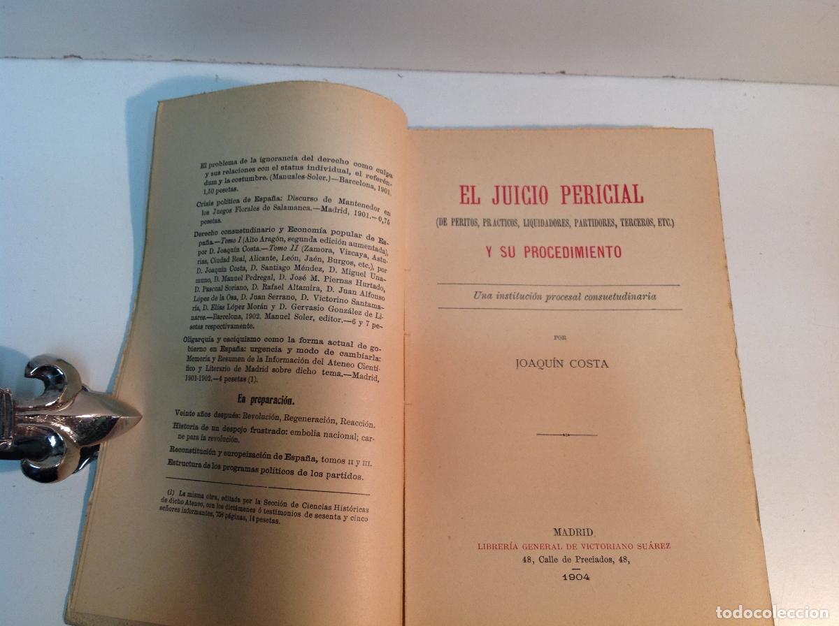 Libros: EL JUICIO PERICIAL COSTA JOAQUIN 1904 - Foto 2