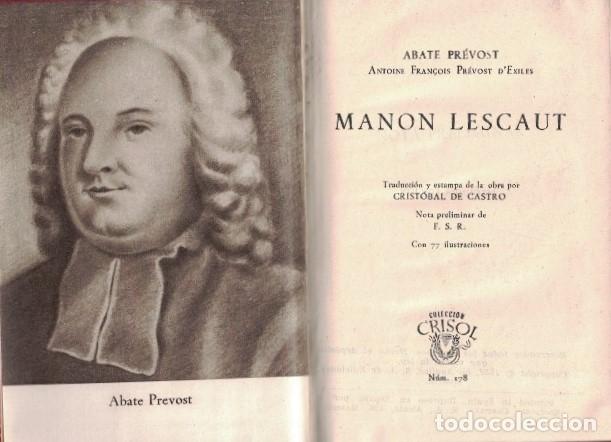 Libros: MANON LESCAUT. - Pr&eacute;vost. Abate, - Foto 1