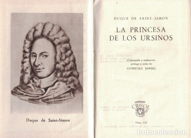 Libros: LA PRINCESA DE LOS URSINOS. - Saint-Sim&oacute;n. Duque de, - Foto 1