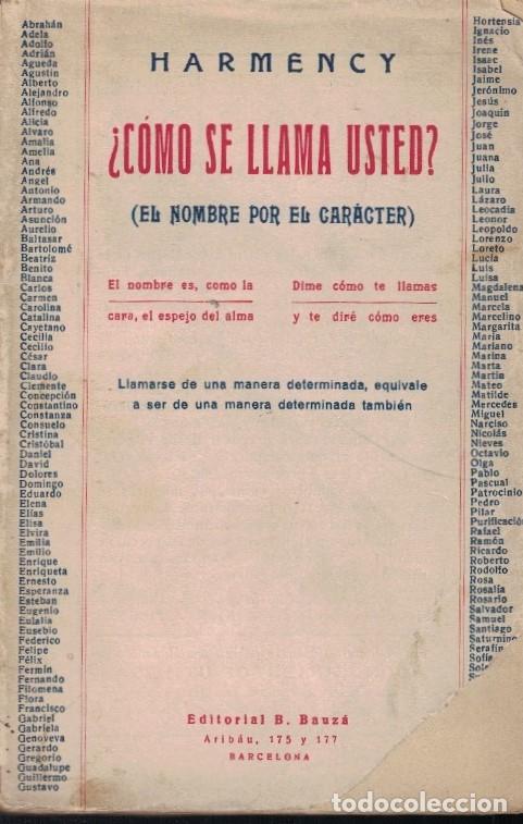 Libros: &iquest;C&Oacute;MO SE LLAMA USTED? El nombre por el car&aacute;cter. - Harmency. - Foto 1