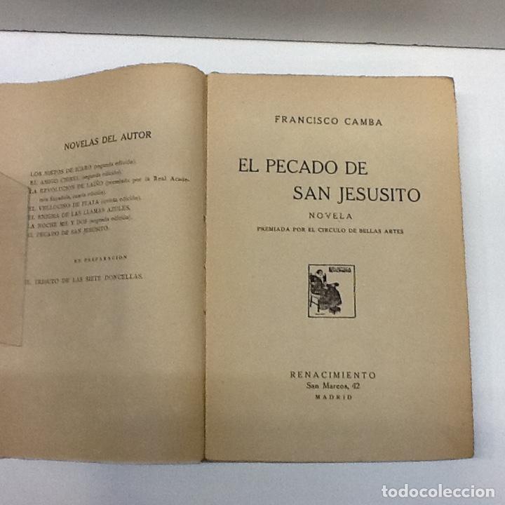Libros: EL PECADO DE SAN JESUSITO FRANCISCO CAMBA - Foto 2